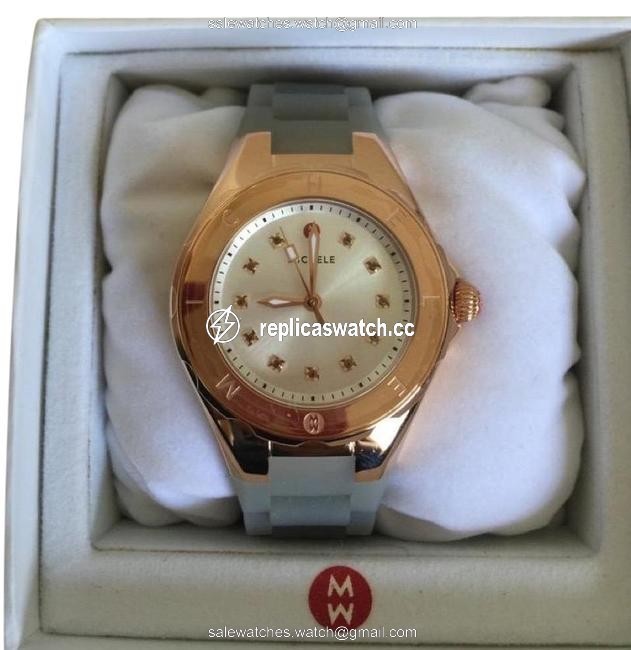 Michele Multicolor Jelly (Rosegold/Grey) Small Bean Topaz Mww12p000010 Watch Michele Multicolor Jelly (Rosegold/Grey) Small Bean Topaz Mww12p000010 Watch