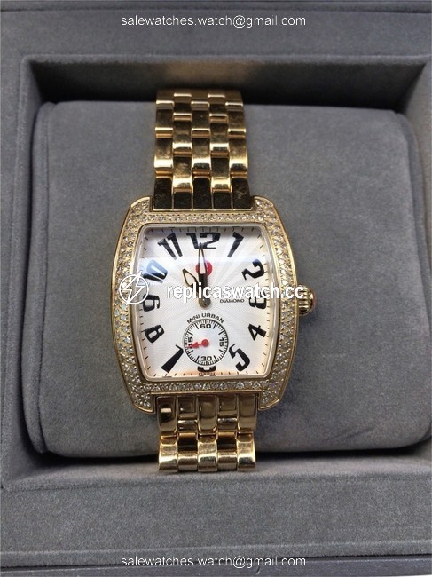 Michele Gold Plated With Diamonds Watch Michele Gold Plated With Diamonds Watch