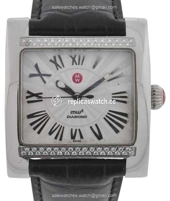 Michele Black Mw2 Mw07c01 Diamond Ladies Stainless Steel Watch Michele Black Mw2 Mw07c01 Diamond Ladies Stainless Steel Watch