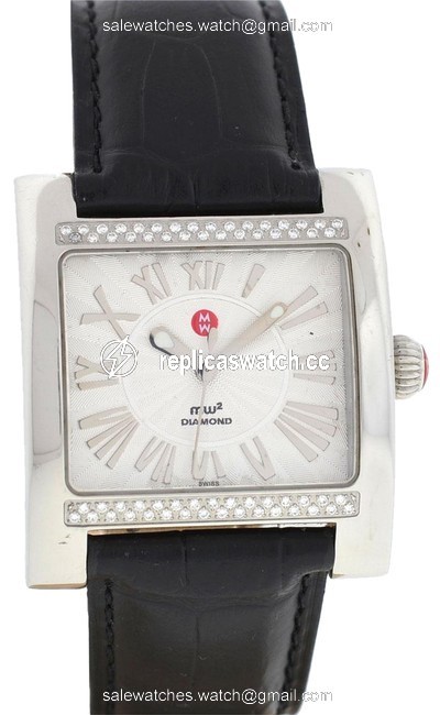 Michele White Mw2 Mw07c01 Diamond Ladies Stainless Steel Watch Michele White Mw2 Mw07c01 Diamond Ladies Stainless Steel Watch