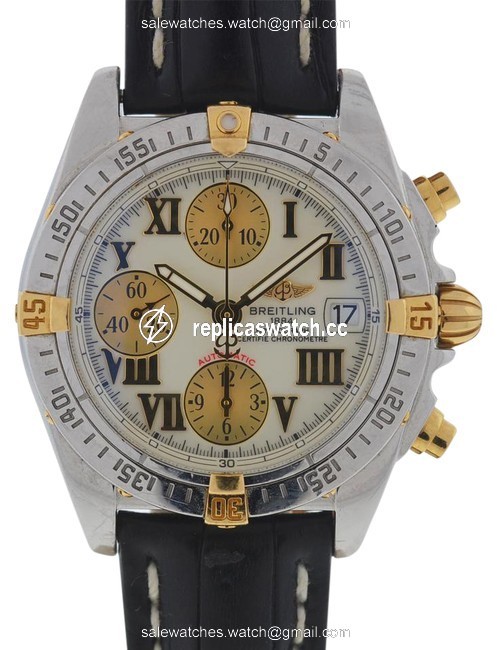 Breitling White B13358 Chronograph Cockpit Leather Strap Watch Breitling White B13358 Chronograph Cockpit Leather Strap Watch