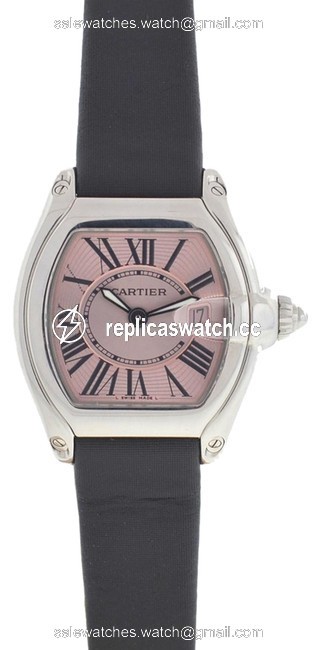 Cartier Pink 2675 Roadster Dial Stainless Steel Quartz Watch Cartier Pink 2675 Roadster Dial Stainless Steel Quartz Watch
