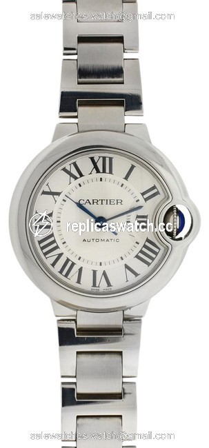 Cartier Silver 3489 Ballon Bleu Stainless Steel Ladies Watch Cartier Silver 3489 Ballon Bleu Stainless Steel Ladies Watch