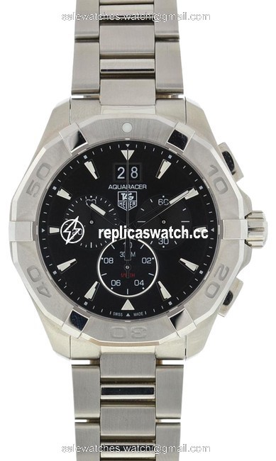 TAG Heuer Black Aquaracer Chronograph Dial Stainless Steel Mens Watch TAG Heuer Black Aquaracer Chronograph Dial Stainless Steel Mens Watch