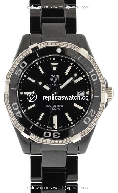 TAG Heuer Black Way1395 Aquaracer Diamond Ceramic Ladies Watch TAG Heuer Black Way1395 Aquaracer Diamond Ceramic Ladies Watch