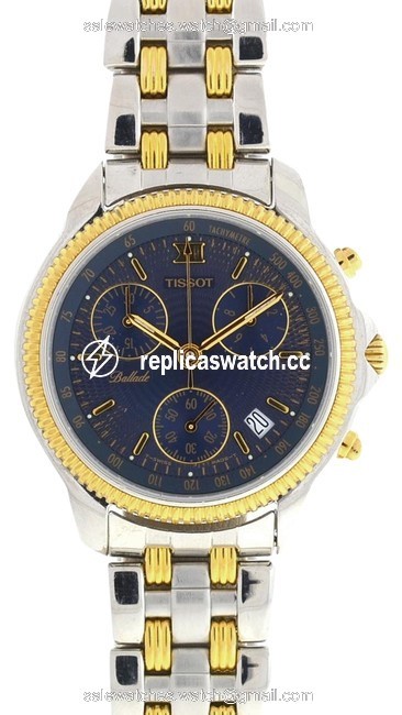 Tissot Blue Ballade Two Tone Dial Chronograph Vintage Watch Tissot Blue Ballade Two Tone Dial Chronograph Vintage Watch