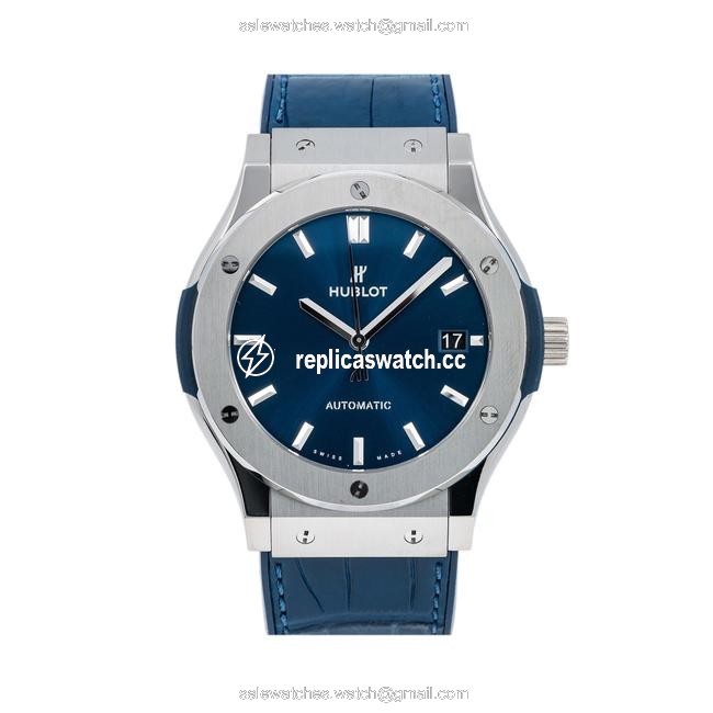 Hublot Blue Classic Fusion 511.nx 45mm Dial with Leather Bracelet Watch Hublot Blue Classic Fusion 511.nx 45mm Dial with Leather Bracelet Watch
