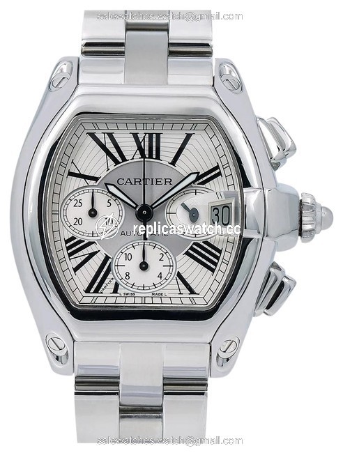 Cartier Silver Roadster W62019x6 42 X 48 Mm Dial with Stainless Steel Watch Cartier Silver Roadster W62019x6 42 X 48 Mm Dial with Stainless Steel Watch