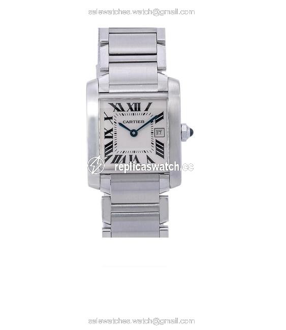 Cartier White Tank Fran?aise W51011q3 25mm Dial with Stainless Steel Watch Cartier White Tank Fran?aise W51011q3 25mm Dial with Stainless Steel Watch