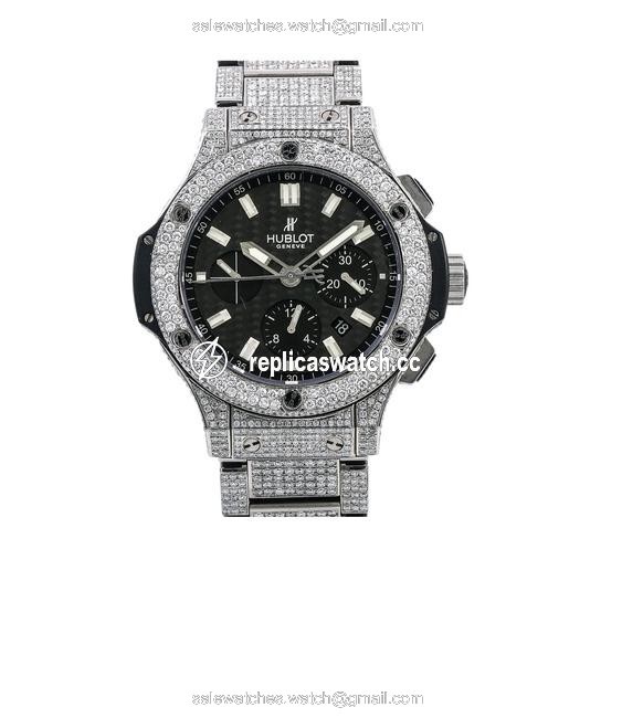 Hublot Black Big Bang 301.sm 44mm Dial with Stainless Steel Bracelet Watch Hublot Black Big Bang 301.sm 44mm Dial with Stainless Steel Bracelet Watch