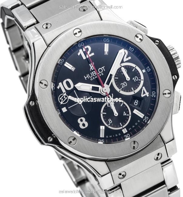 Hublot Black Big Bang 301.sx.130.sx 44mm Dial with Stainless Steel Bra Watch Hublot Black Big Bang 301.sx.130.sx 44mm Dial with Stainless Steel Bra Watch