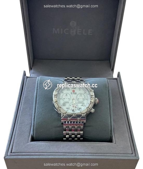 Michele Stainless Steel with 51 Diamonds Around Face Stainless-steel-case-luxury-michele-wristwatches Watch Michele Stainless Steel with 51 Diamonds Around Face Stainless-steel-case-luxury-michele-wristwatches Watch