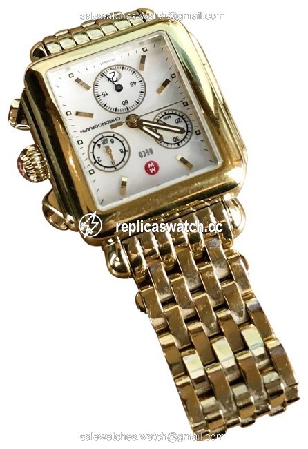 Michele Gold Deco Stainless Steel Ladies Analog Sale Watch Michele Gold Deco Stainless Steel Ladies Analog Sale Watch