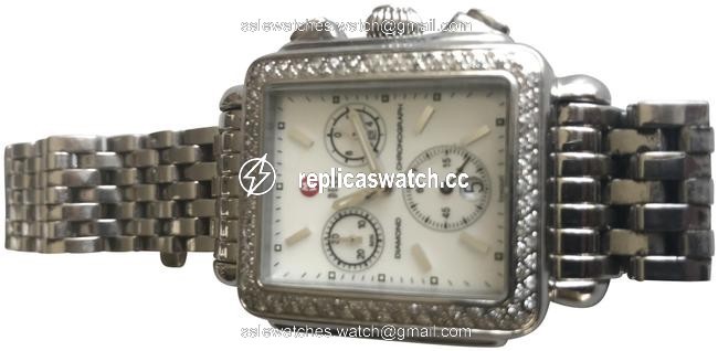 Michele Silver Deco with Diamonds Watch Michele Silver Deco with Diamonds Watch