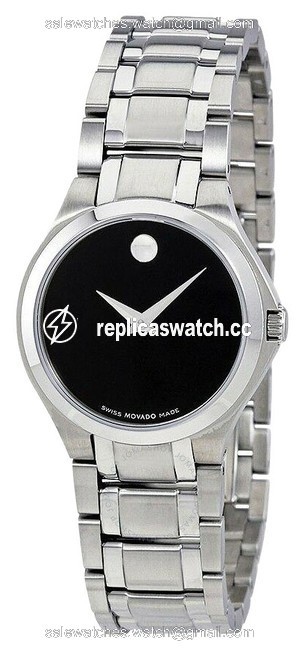 Movado Black/Silver 0606784 Collection Stainless Steel Watch Movado Black/Silver 0606784 Collection Stainless Steel Watch