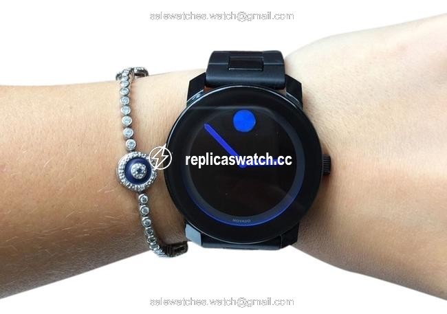 Movado Black Mens Unisex Blue Accents Bold Series Swiss 3600099 Watch Movado Black Mens Unisex Blue Accents Bold Series Swiss 3600099 Watch