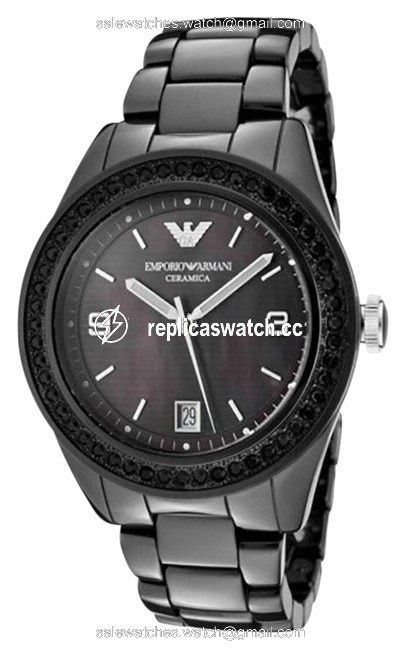 Emporio Armani Black Ceramic Women Quartz Ar1423 Watch Emporio Armani Black Ceramic Women Quartz Ar1423 Watch