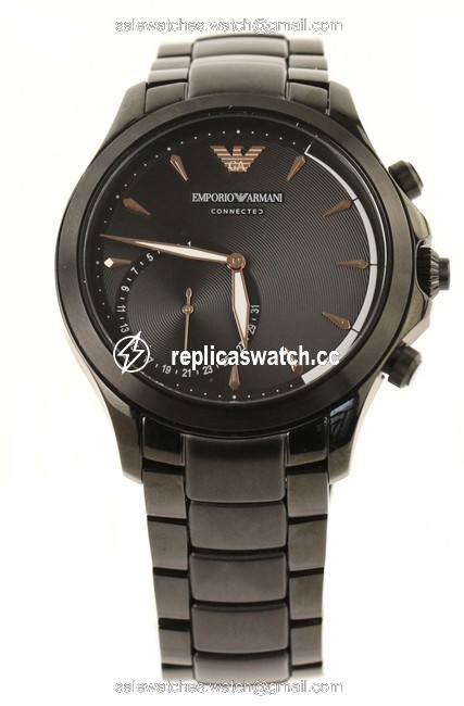 Emporio Armani Black Mens Stainless Steel Hybrid Smart Art3012 Watch Emporio Armani Black Mens Stainless Steel Hybrid Smart Art3012 Watch