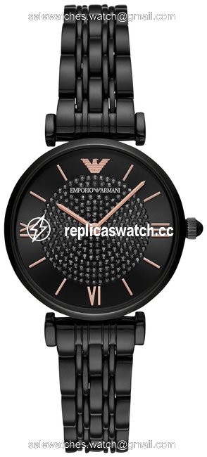 Emporio Armani Black Stainless Steel Crystal Dial Ar11245 Watch Emporio Armani Black Stainless Steel Crystal Dial Ar11245 Watch