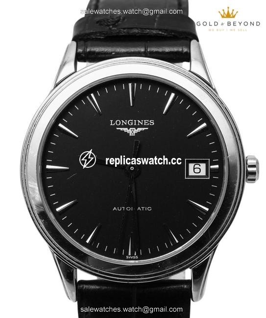 Longines Black Flagship Dial Mens L4.874.4.52.2 Watch Longines Black Flagship Dial Mens L4.874.4.52.2 Watch