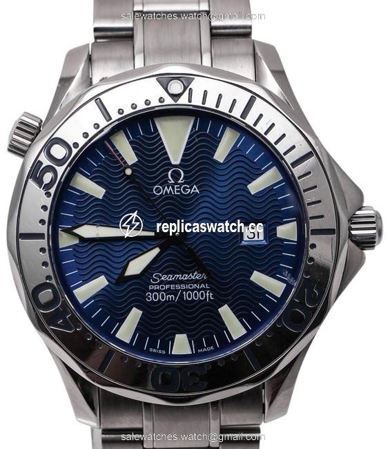Omega Stainless Steel/Blue Seamaster Professional Watch Omega Stainless Steel/Blue Seamaster Professional Watch