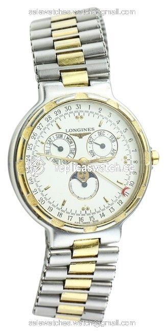 Longines Gold Tone and Stainless Steel Vintage Conquest Master Collectiontwo Watch Longines Gold Tone and Stainless Steel Vintage Conquest Master Collectiontwo Watch