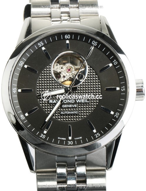 Raymond Weil Silver/Black 2710 Open Heart Watch Raymond Weil Silver/Black 2710 Open Heart Watch