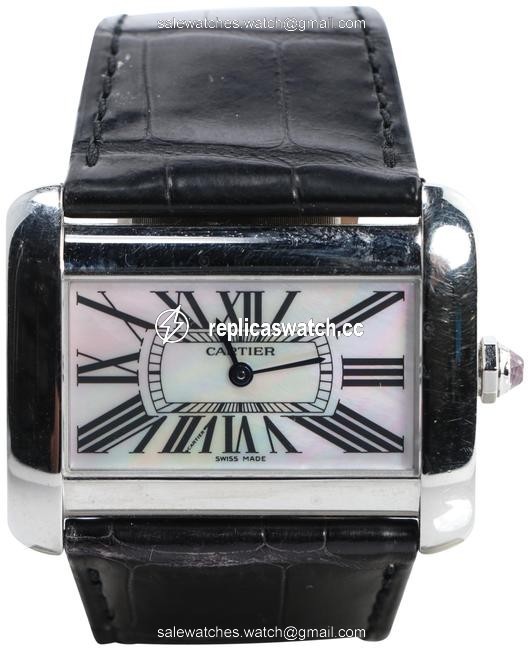 Cartier Mother Of Pearl/ Steel XL Tank Divan 2600 Watch Cartier Mother Of Pearl/ Steel XL Tank Divan 2600 Watch