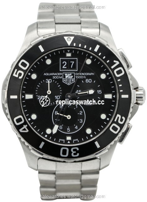 TAG Heuer Black/ Steel Aquaracer Chronograph 300m Can1010.ba0821 Watch TAG Heuer Black/ Steel Aquaracer Chronograph 300m Can1010.ba0821 Watch