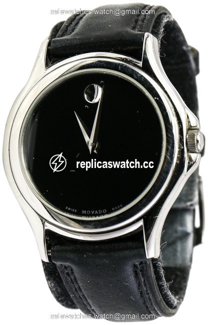 Movado Stainless Steel Museum Black Leather Watch Movado Stainless Steel Museum Black Leather Watch