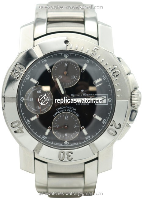 Baume & Mercier Silver Capeland Chronograph Watch Baume & Mercier Silver Capeland Chronograph Watch