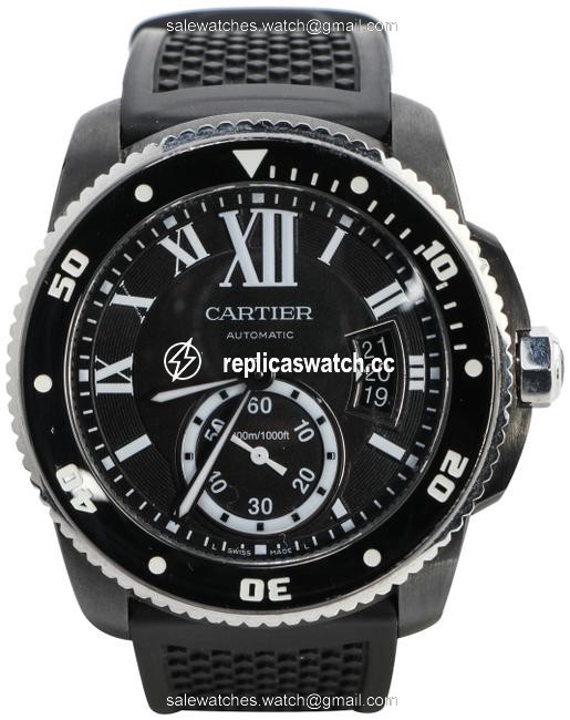 Cartier Black Calibre De Diver 42mm 3729 Watch Cartier Black Calibre De Diver 42mm 3729 Watch