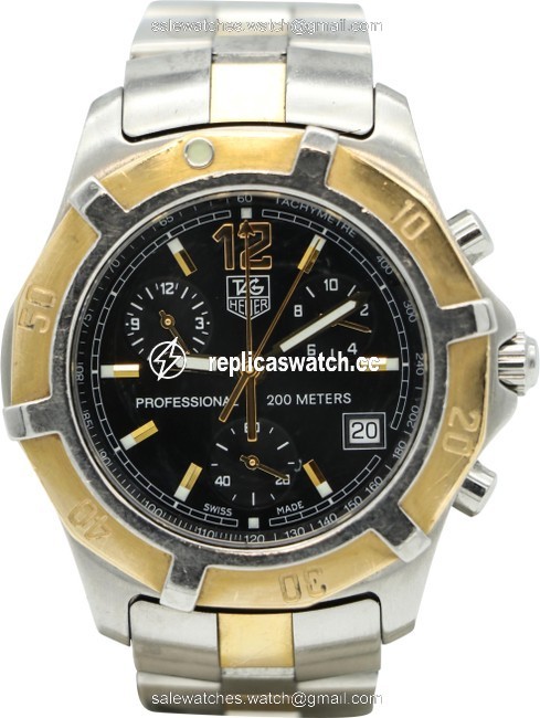 TAG Heuer Black/ Two Tone 2000 Exclusive Chronograph Cn1152 Watch TAG Heuer Black/ Two Tone 2000 Exclusive Chronograph Cn1152 Watch