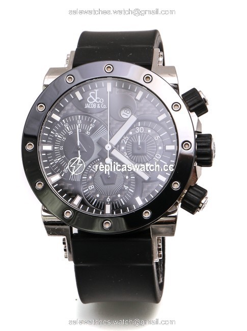 Jacob & Co. Black/ Stainless Steel Co Epic 2 Pvd/ 46mm Watch Jacob & Co. Black/ Stainless Steel Co Epic 2 Pvd/ 46mm Watch