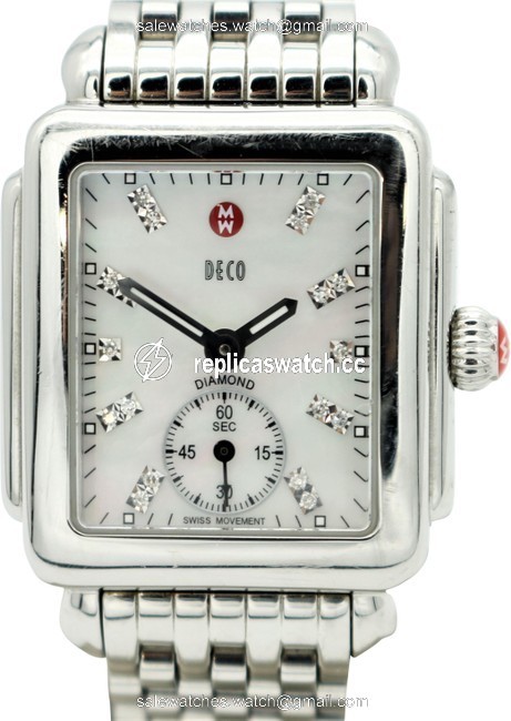 Michele Silver Deco 16 Diamond Dial Mw06v00a0046 Watch Michele Silver Deco 16 Diamond Dial Mw06v00a0046 Watch