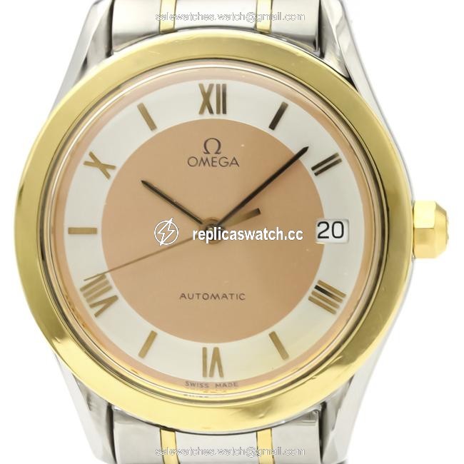 Omega Classic Stainless Steel Yellow Gold (18k) Mens Dress 166.285 Watch Omega Classic Stainless Steel Yellow Gold (18k) Mens Dress 166.285 Watch