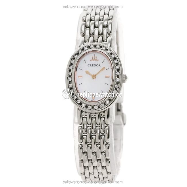 Seiko Gste891 1e70-0ah0 Credor Signo Oval Stainless Steel Diamond Ladies Watch Seiko Gste891 1e70-0ah0 Credor Signo Oval Stainless Steel Diamond Ladies Watch