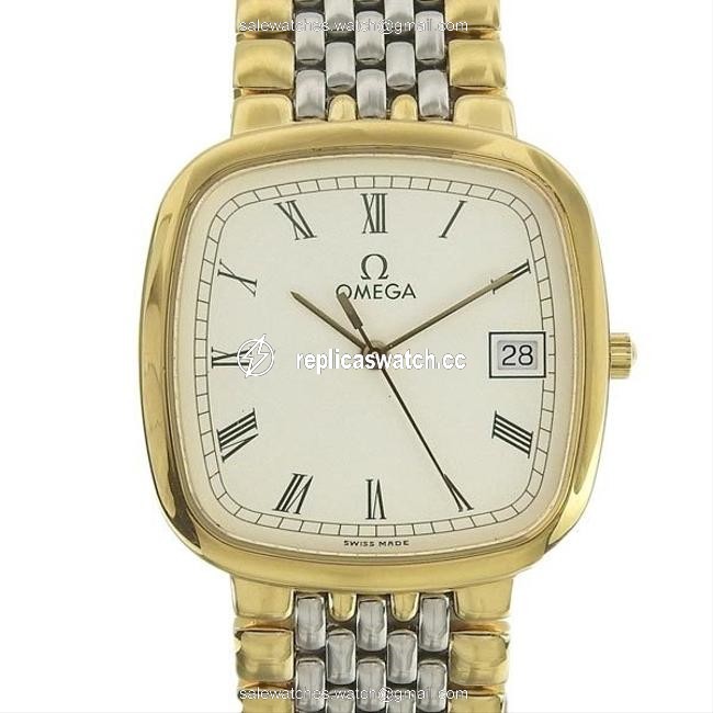 Omega Gold / Silver Genuine Deville Mens Quartz Wrist Watch Omega Gold / Silver Genuine Deville Mens Quartz Wrist Watch