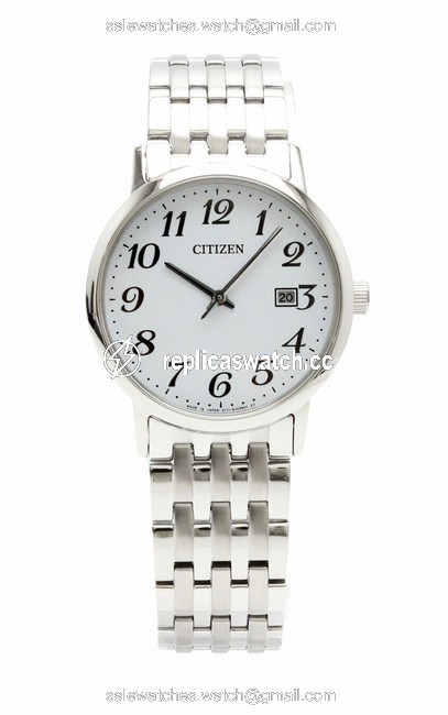 Citizen Solar Eco-drive Date White Dial Ss Mens E111-s067901 Bm6770-51b Watch Citizen Solar Eco-drive Date White Dial Ss Mens E111-s067901 Bm6770-51b Watch