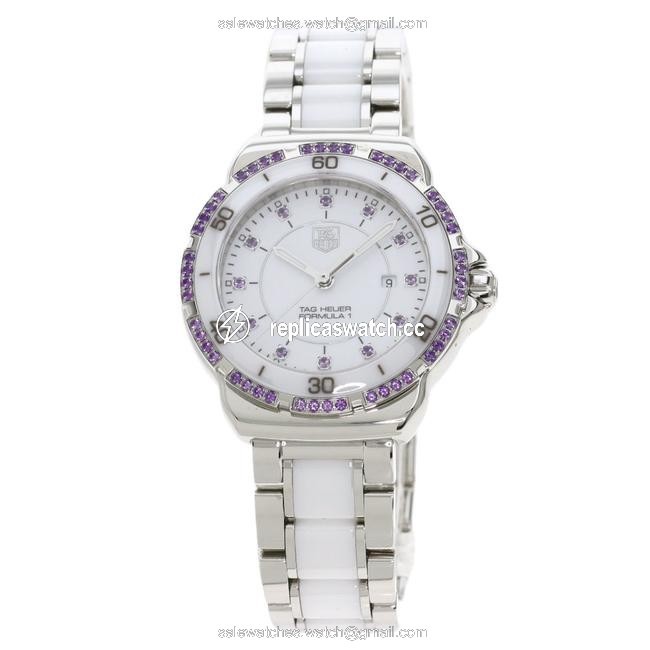 TAG Heuer Wah1318 Formula 1 Amethyst Stainless Steel Ceramic Ladies Watch TAG Heuer Wah1318 Formula 1 Amethyst Stainless Steel Ceramic Ladies Watch