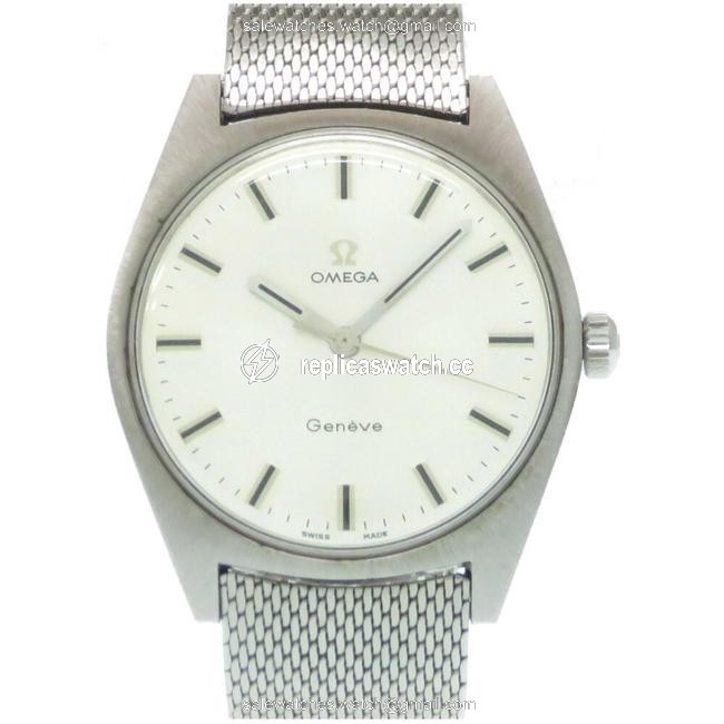 Omega Manual Winding Geneve 135.041 Vintage Stainless Steel Silver Dial Mens Watch Omega Manual Winding Geneve 135.041 Vintage Stainless Steel Silver Dial Mens Watch