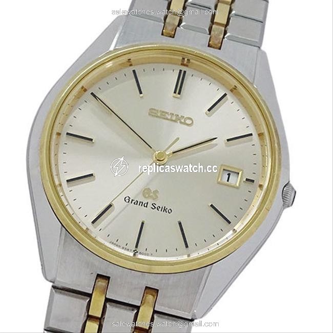 Seiko Grand Grand 9587-8000 18kt Bezel Quartz Date Mens Watch Seiko Grand Grand 9587-8000 18kt Bezel Quartz Date Mens Watch