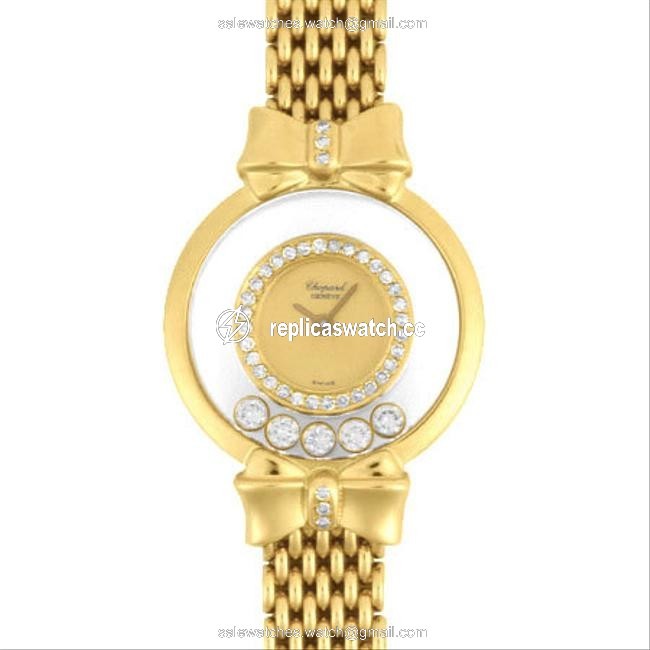 Chopard Happy Diamonds 5p Moving K18 Yellow Gold Ladies Quartz Ribbon Watch Chopard Happy Diamonds 5p Moving K18 Yellow Gold Ladies Quartz Ribbon Watch