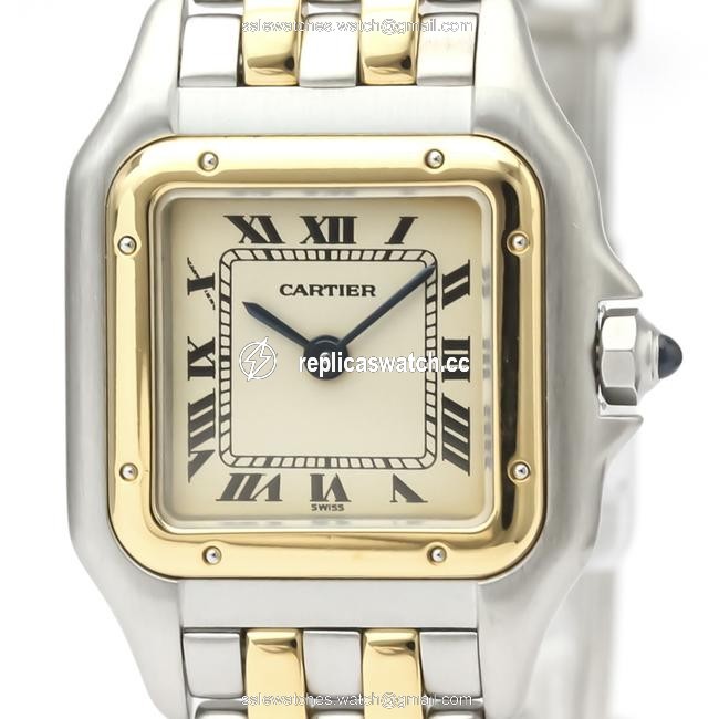 Cartier Panthere De Quartz Stainless Steel Yellow Gold (18k) Womens Dress 166921 Watch Cartier Panthere De Quartz Stainless Steel Yellow Gold (18k) Womens Dress 166921 Watch