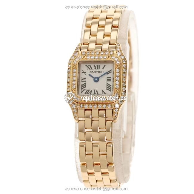Cartier Wf3260f1 Mini Panther Bezel Diamond K18 Pink Gold Ladies Watch Cartier Wf3260f1 Mini Panther Bezel Diamond K18 Pink Gold Ladies Watch