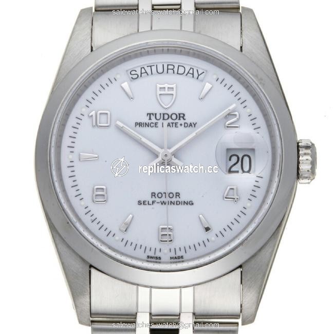Tudor Prince Date Day Mens 76200 Stainless Steel White Arabian Dial Watch Tudor Prince Date Day Mens 76200 Stainless Steel White Arabian Dial Watch