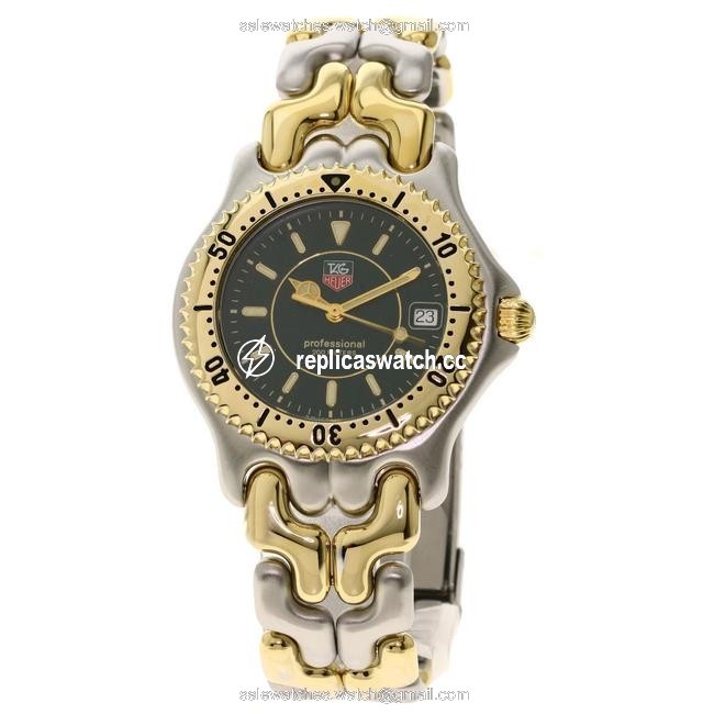 TAG Heuer Wg1126 Professional Stainless Steel Gold Plated Mens Watch TAG Heuer Wg1126 Professional Stainless Steel Gold Plated Mens Watch