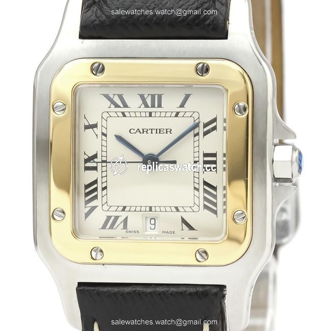 Cartier Santos Galbee Quartz Stainless Steel Yellow Gold (18k) Mens Dress 187901 Watch Cartier Santos Galbee Quartz Stainless Steel Yellow Gold (18k) Mens Dress 187901 Watch