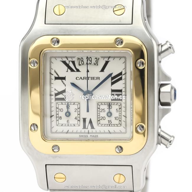 Cartier Santos Galbee Chrono Reflex Quartz Mens W20042c4 Watch Cartier Santos Galbee Chrono Reflex Quartz Mens W20042c4 Watch