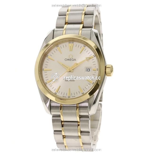Omega 2317.3 Seamaster Aqua Terra Stainless Steel K18 Yellow Gold Men Watch Omega 2317.3 Seamaster Aqua Terra Stainless Steel K18 Yellow Gold Men Watch